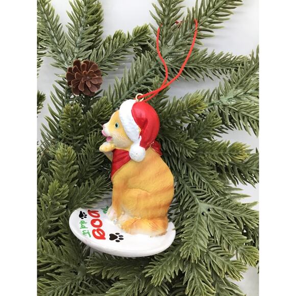 CAT Christmas Ornament 'The Dog Did It' Licking Paws Humorous Feline - Picture 4 of 7